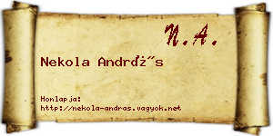 Nekola András névjegykártya